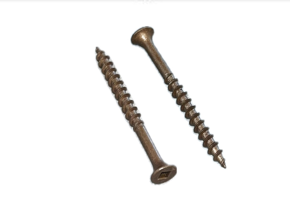 Brown Treated Wood Screws, Bugle Head Square Drive